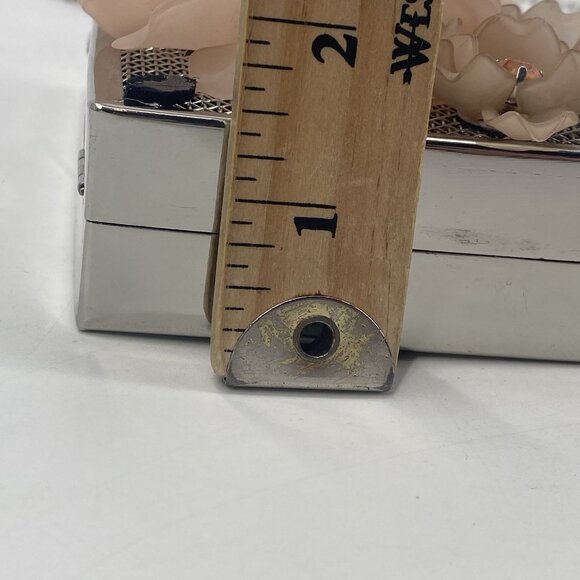 Sondra Roberts Embellished Silver Clasp Clutch Purse Floral Wedding Crossbody - Picture 8 of 15